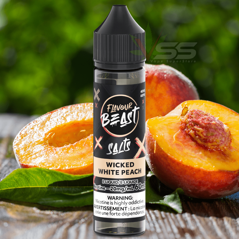 Flavour Beast Salt - Wicked White Peach 60ml 60ml / 20mg Winkler Vape SuperStore and Bong Shop Manitoba Canada