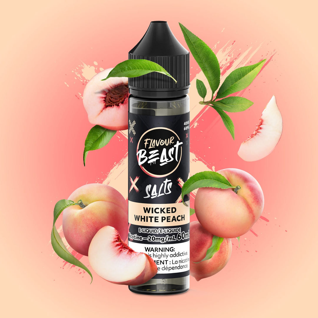Flavour Beast Salt - Wicked White Peach 60ml 60ml / 20mg Winkler Vape SuperStore and Bong Shop Manitoba Canada