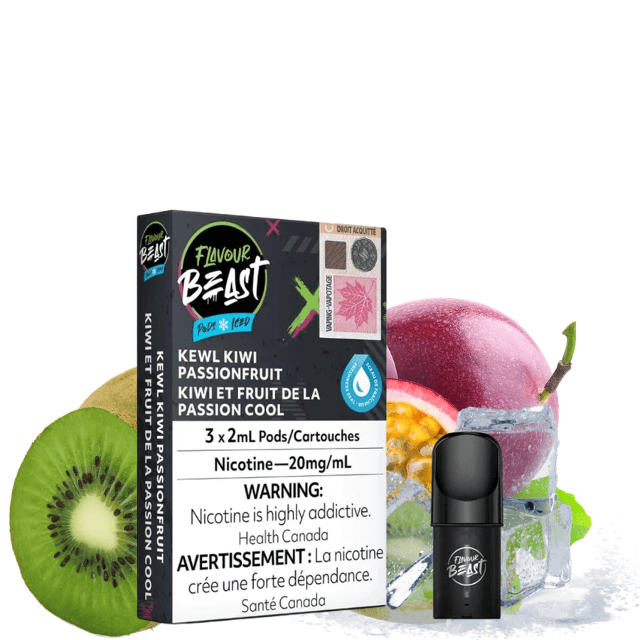 Flavour Beast STLTH Pods 20mg Flavour Beast Pods-Kewl Kiwi Passionfruit Iced (STLTH Compatible) Flavour Beast Pods-Kewl Kiwi Passionfruit Iced (S Compatible)