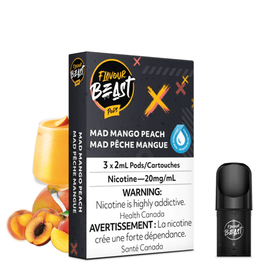 Flavour Beast Closed Pod System 20mg Flavour Beast Mad Mango Peach-Stlth Compatible Pods Flavour Beast Mad Mango Peach-Stlth Compatible Pods-Winkler Vape Super