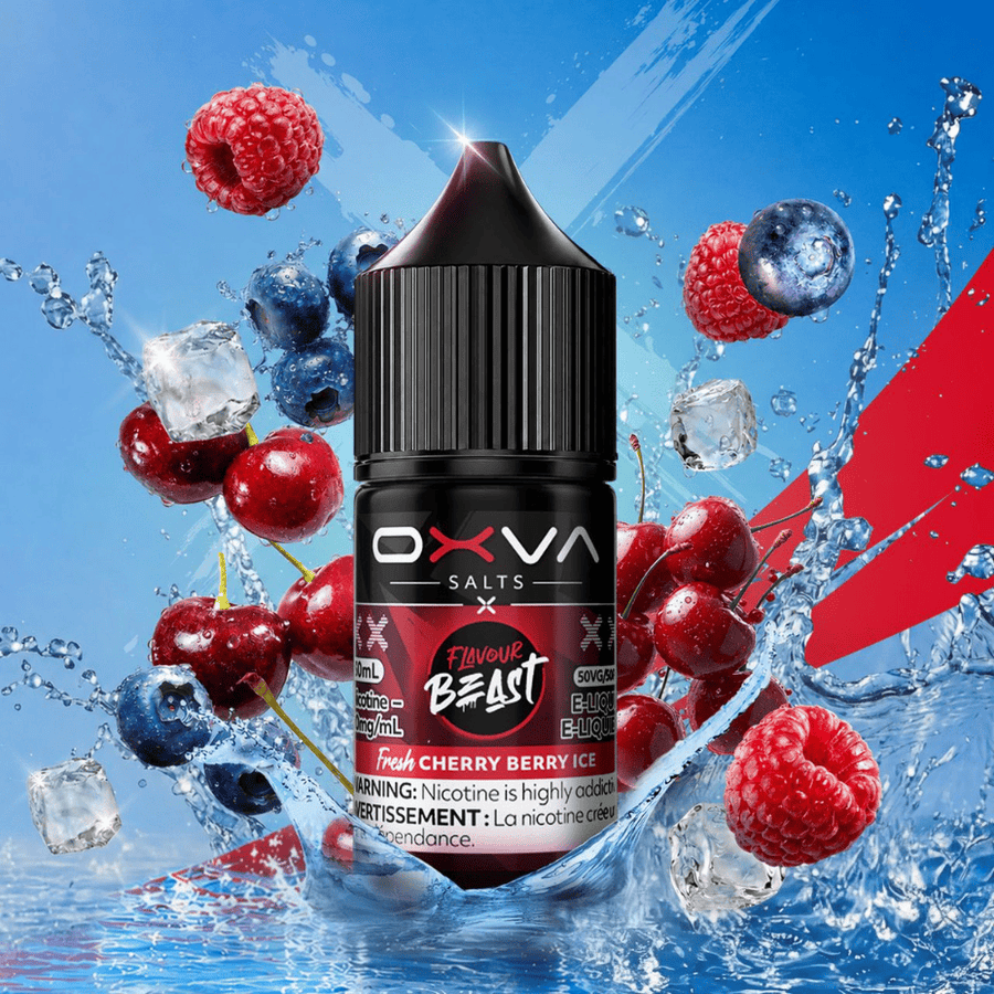 Flavour Beast x OXVA E-Liquid - Fresh Cherry Berry Ice Salt 30mL / 20mg Winkler Vape SuperStore and Bong Shop Manitoba Canada