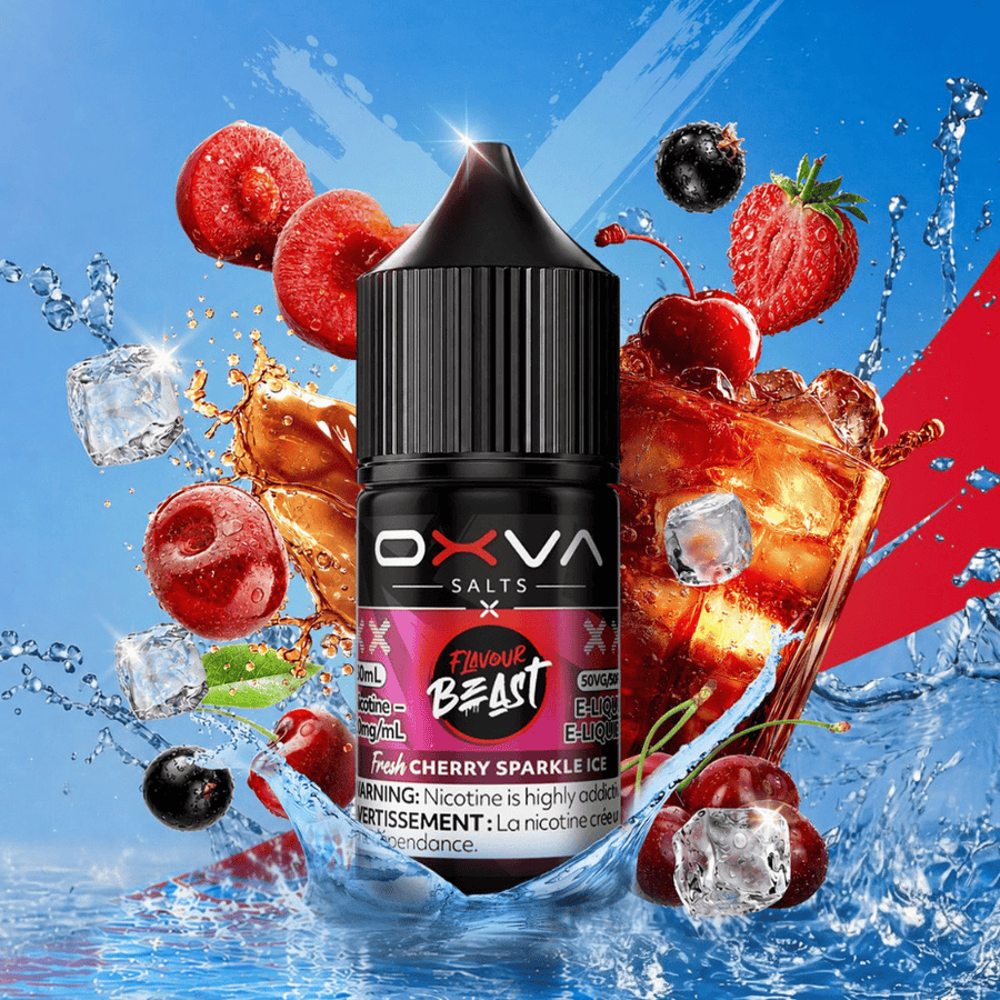 Flavour Beast x OXVA E-Liquid - Fresh Cherry Sparkle Ice Salt 30mL / 20mg Winkler Vape SuperStore and Bong Shop Manitoba Canada