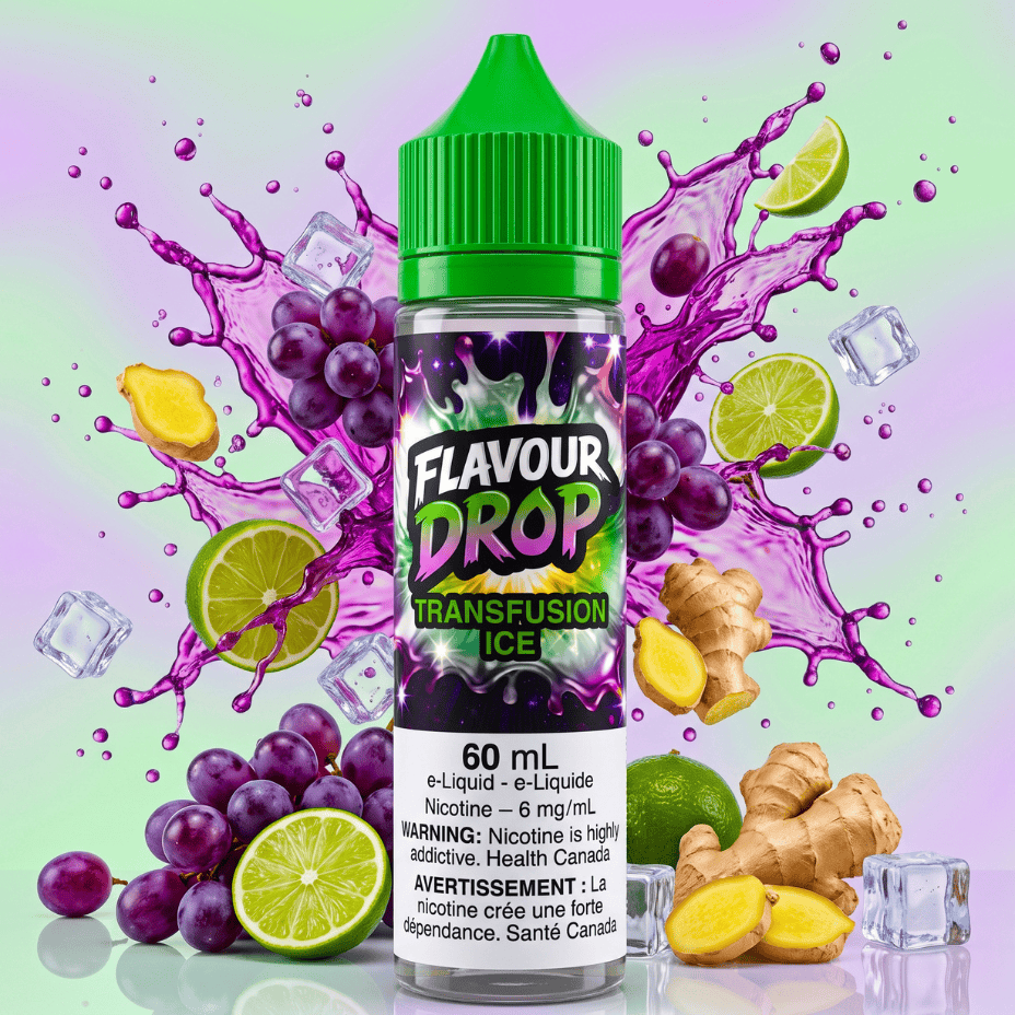 Flavour Drop E-Liquid - Transfusion Ice 60ml / 6mg Winkler Vape SuperStore and Bong Shop Manitoba Canada