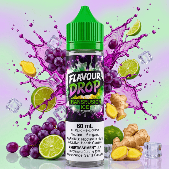 Flavour Drop E-Liquid - Transfusion Ice 60ml / 6mg Winkler Vape SuperStore and Bong Shop Manitoba Canada