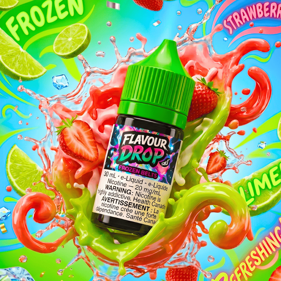 Flavour Drop Salts - Frozen Belts 30mL / 20mg Winkler Vape SuperStore and Bong Shop Manitoba Canada