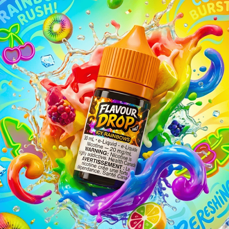 Flavour Drop Salts - Icy Rainbows 30mL / 20mg Winkler Vape SuperStore and Bong Shop Manitoba Canada