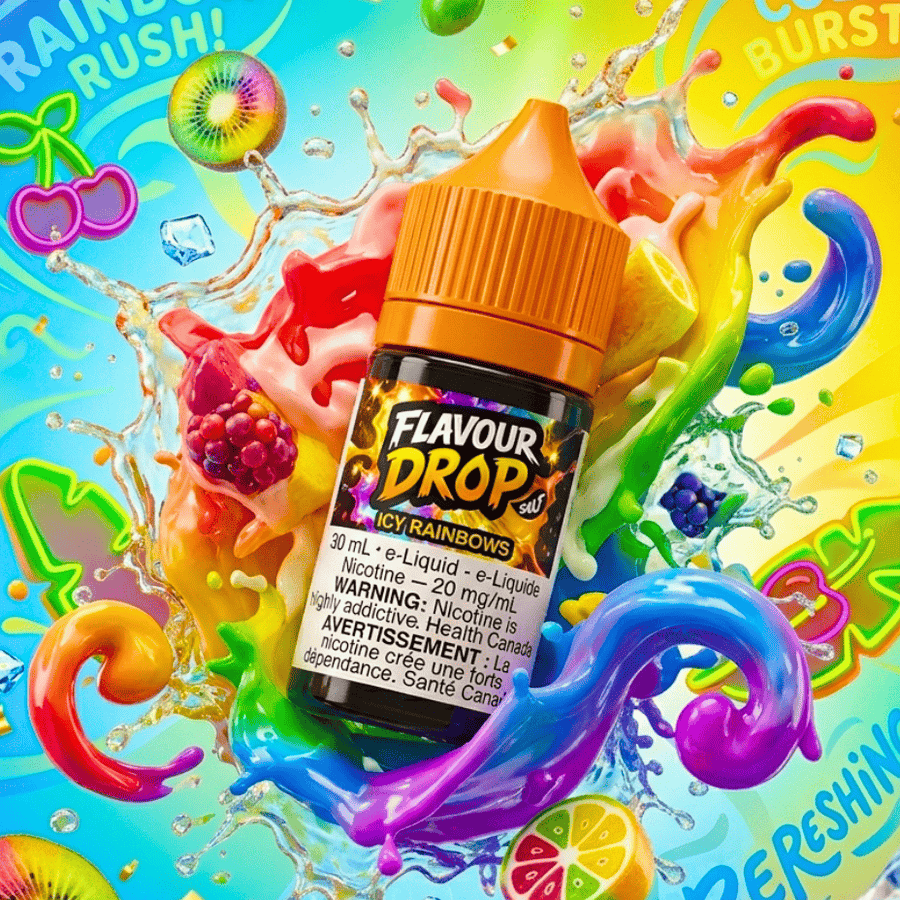 Flavour Drop Salts - Icy Rainbows 30mL / 20mg Winkler Vape SuperStore and Bong Shop Manitoba Canada
