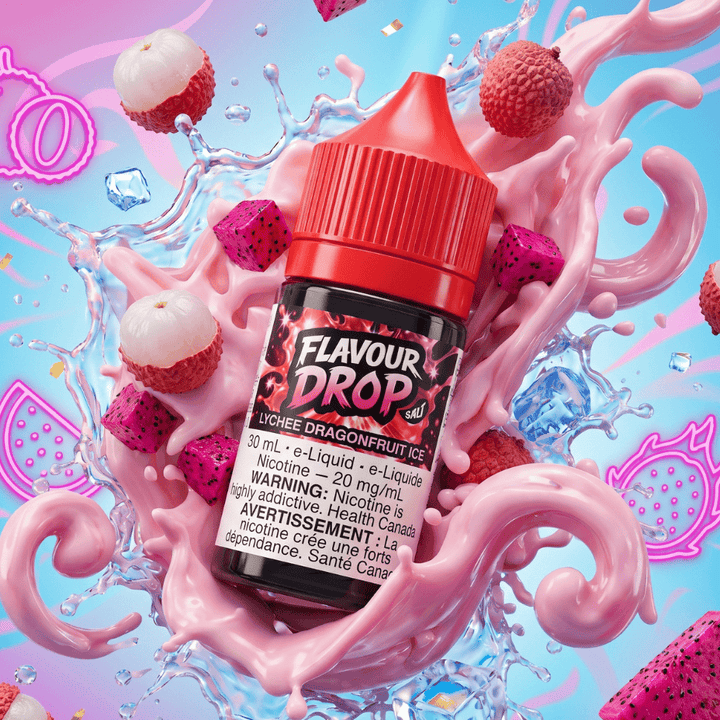 Flavour Drop Salts - Lychee Dragonfruit Ice 30mL / 20mg Winkler Vape SuperStore and Bong Shop Manitoba Canada