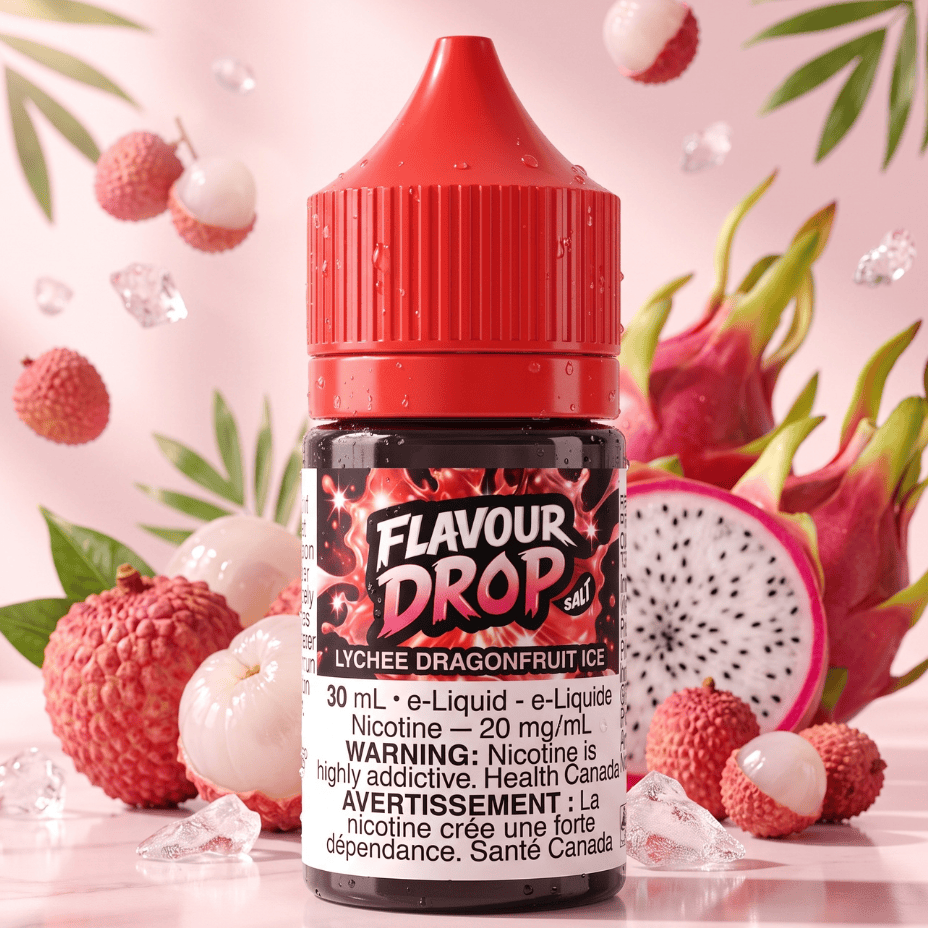 Flavour Drop Salts - Lychee Dragonfruit Ice 30mL / 20mg Winkler Vape SuperStore and Bong Shop Manitoba Canada