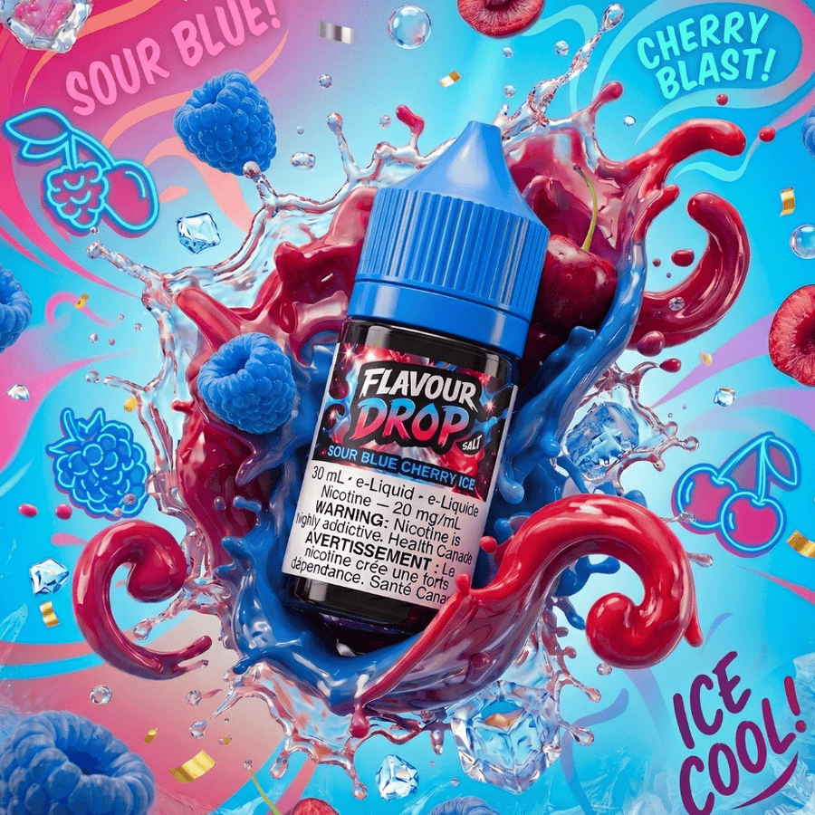 Flavour Drop Salts - Sour Blue Cherry 30mL / 20mg Winkler Vape SuperStore and Bong Shop Manitoba Canada