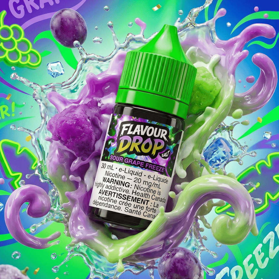 Flavour Drop Salts - Sour Grape 30mL / 20mg Winkler Vape SuperStore and Bong Shop Manitoba Canada