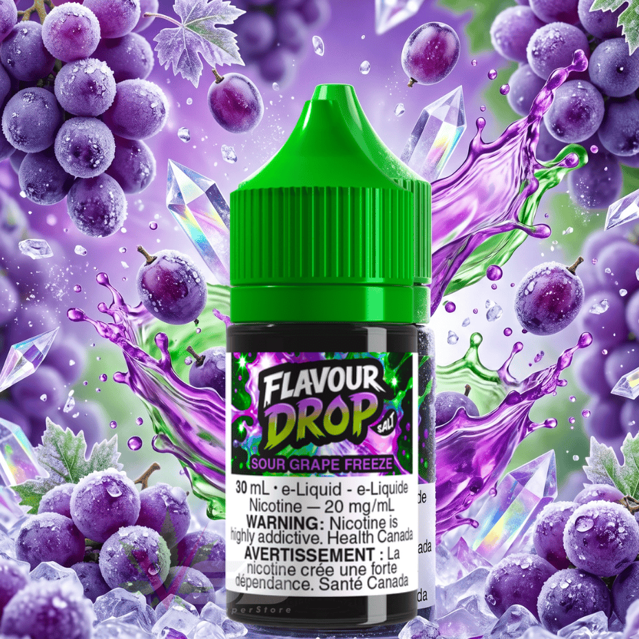 Flavour Drop Salts - Sour Grape Freeze 30mL / 20mg Winkler Vape SuperStore and Bong Shop Manitoba Canada