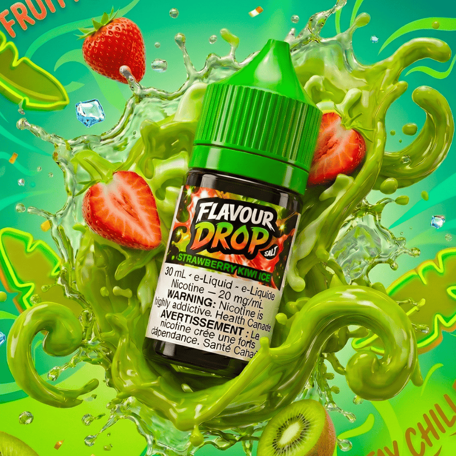 Flavour Drop Salts - Strawberry Kiwi Ice 30mL / 20mg Winkler Vape SuperStore and Bong Shop Manitoba Canada