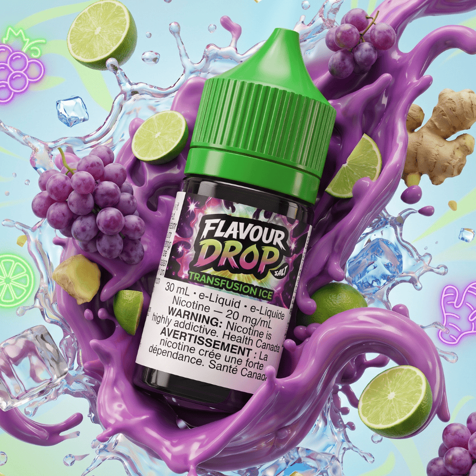 Flavour Drop Salts - Transfusion Ice 30mL / 20mg Winkler Vape SuperStore and Bong Shop Manitoba Canada