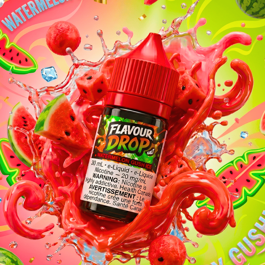 Flavour Drop Salts - Watermelon Gush Ice 30mL / 20mg Winkler Vape SuperStore and Bong Shop Manitoba Canada