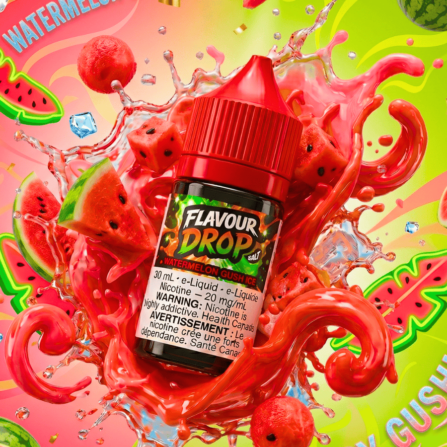 Flavour Drop Salts - Watermelon Gush Ice 30mL / 20mg Winkler Vape SuperStore and Bong Shop Manitoba Canada