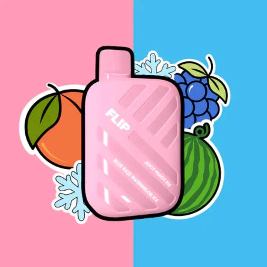 FLIP BAR Disposables 9000 Puffs / 20mg Flip Bar 9000 Disposable Vape-Juicy Peach Ice & Blue Razz Watermelon Ice
