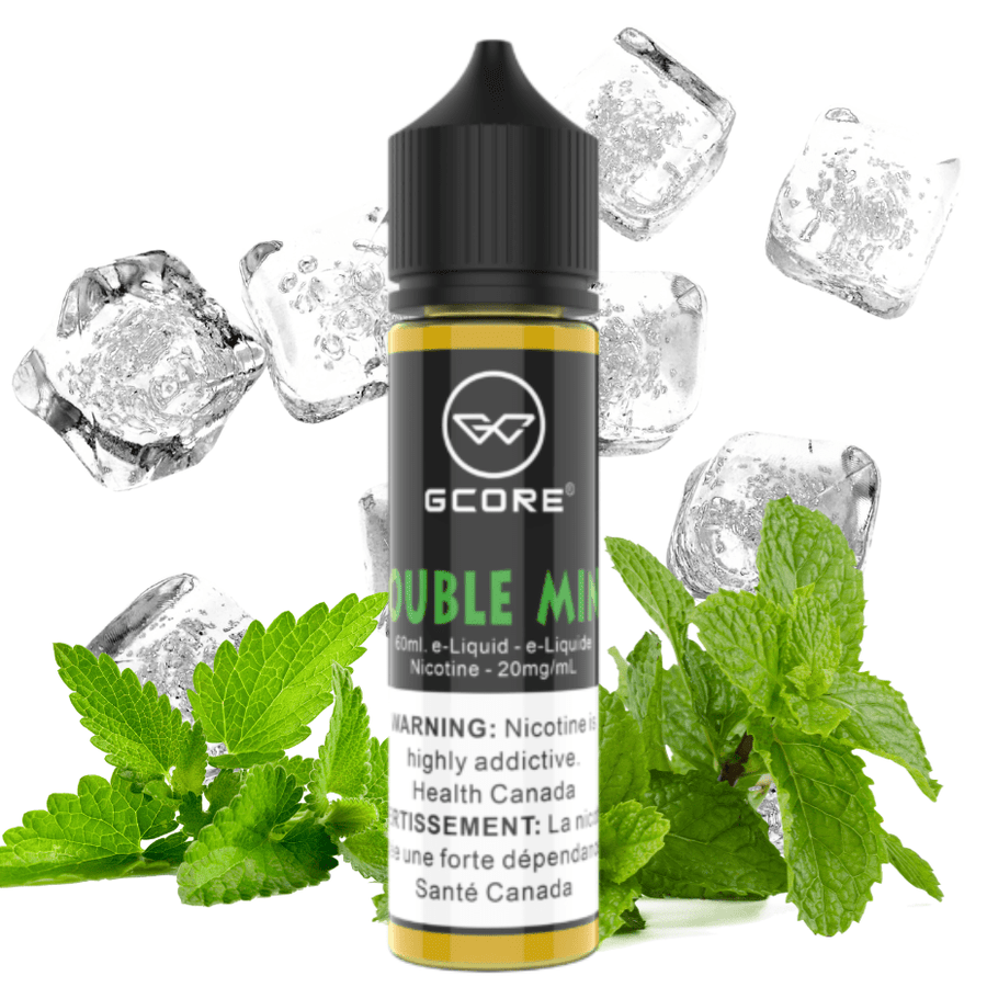 Double Mint by GCORE Salt Nic in 60mL Bottle Available at Winkler Vape SuperStore & Bong Shop Located in Winkler, Manitoba, Canada