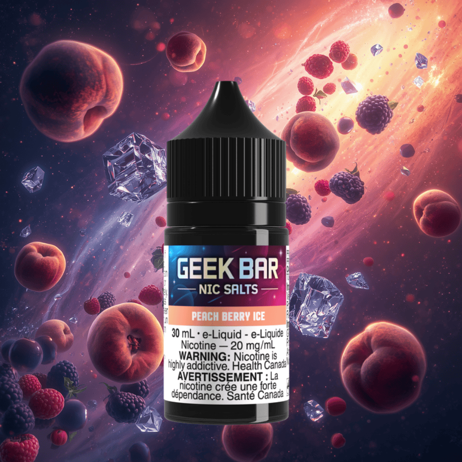 Geek Bar Nic Salt-Peach Berry Ice 30mL / 20mg Winkler Vape SuperStore and Bong Shop Manitoba Canada
