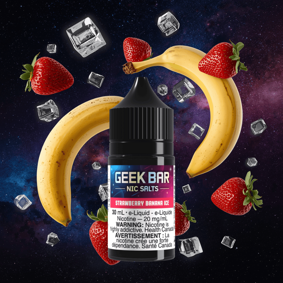 Geek Bar Nic Salt-Strawberry Banana Ice 30mL / 20mg Winkler Vape SuperStore and Bong Shop Manitoba Canada