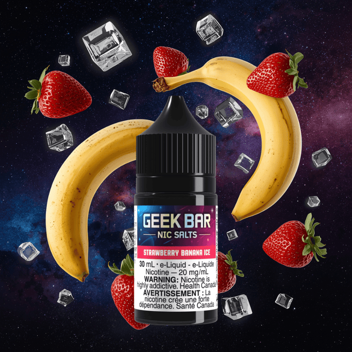 Geek Bar Nic Salt-Strawberry Banana Ice 30mL / 20mg Winkler Vape SuperStore and Bong Shop Manitoba Canada