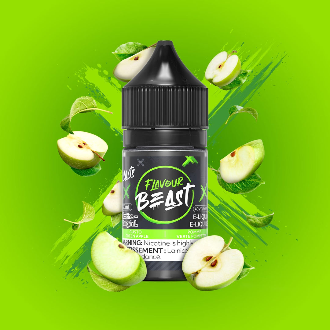 Gusto Green Apple Salts by Flavour Beast E-Liquid 30ml / 20mg Winkler Vape SuperStore and Bong Shop Manitoba Canada