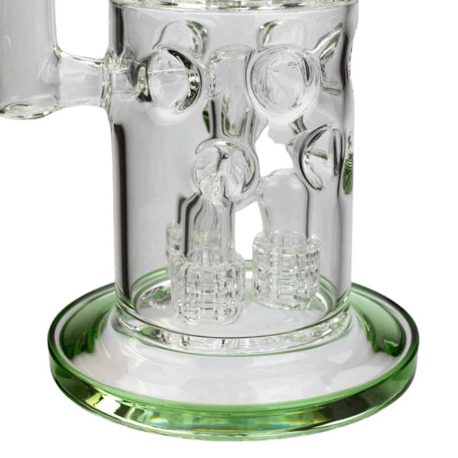 H2O Glass 420 Hardware H2O Glass Bong w/triple mini Showerhead & Triple Matrix-19" H2O Glass Bong w/triple mini Showerhead & Triple Matrix-Airdrie Vape