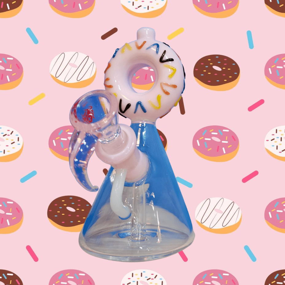 High Class Glass Doughnut Rig 6" pink Winkler Vape SuperStore and Bong Shop Manitoba Canada