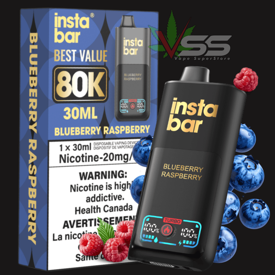 Insta Bar 80K Disposable Vape-Blueberry Raspberry 20mg / 80000 Winkler Vape SuperStore and Bong Shop Manitoba Canada