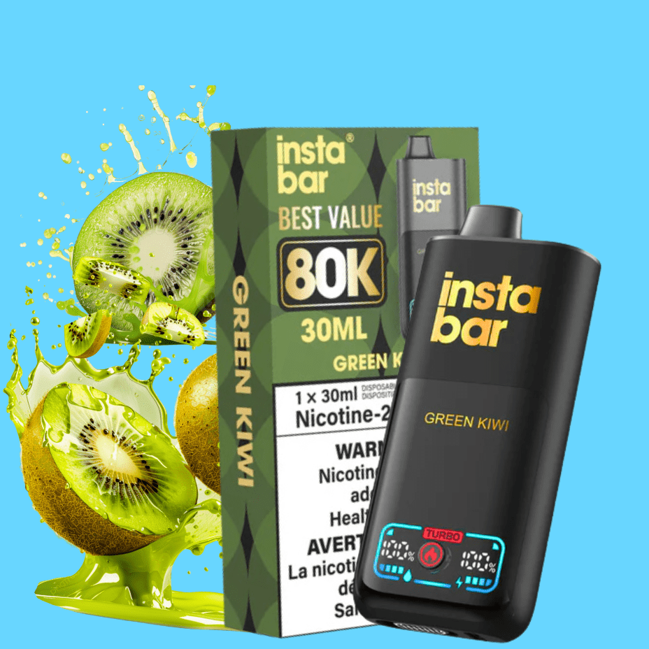 Insta Bar 80K Disposable Vape-Green Kiwi Winkler Vape SuperStore and Bong Shop Manitoba Canada