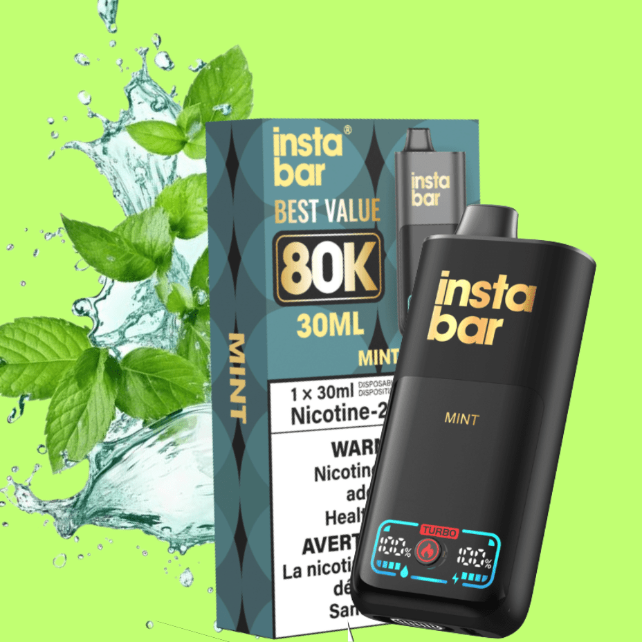 Insta Bar 80K Disposable Vape-Mint Winkler Vape SuperStore and Bong Shop Manitoba Canada