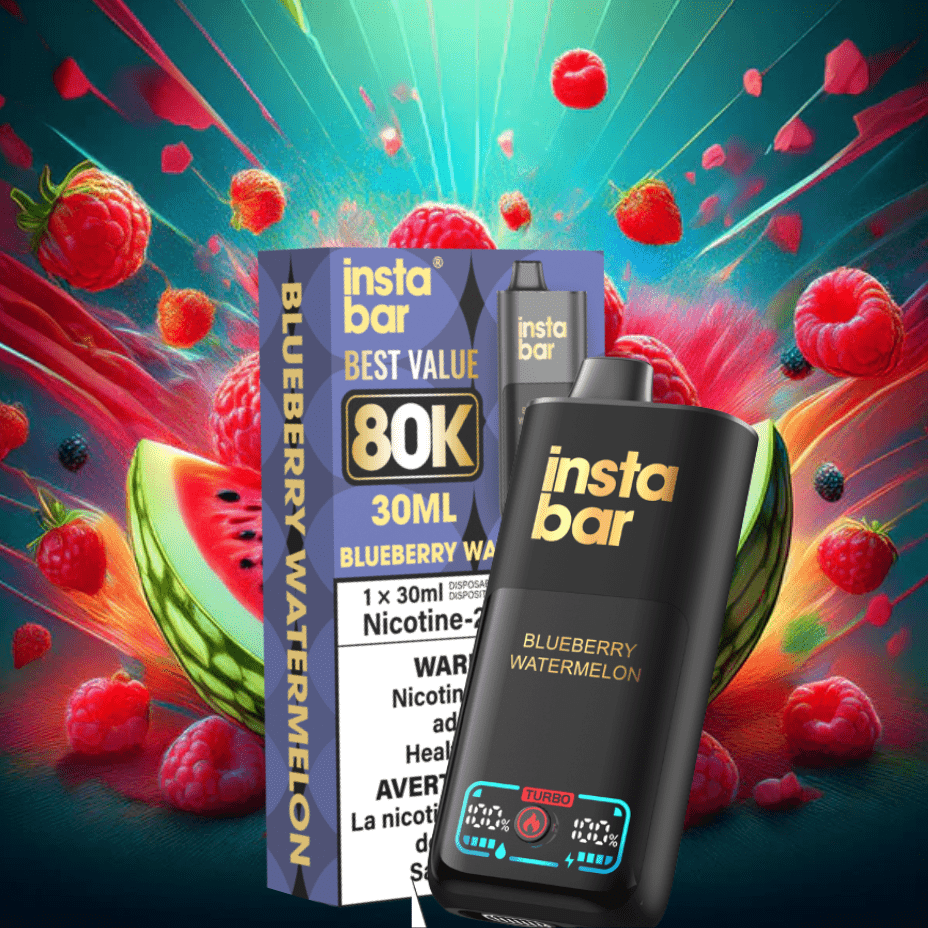Insta Bar 80K Disposable Vape-Raspberry Watermelon Winkler Vape SuperStore and Bong Shop Manitoba Canada