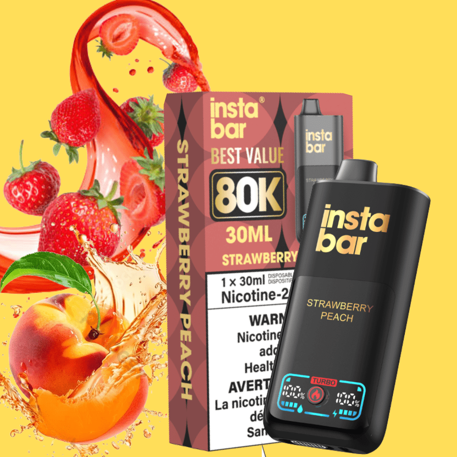 Insta Bar 80K Disposable Vape-Strawberry Peach Winkler Vape SuperStore and Bong Shop Manitoba Canada