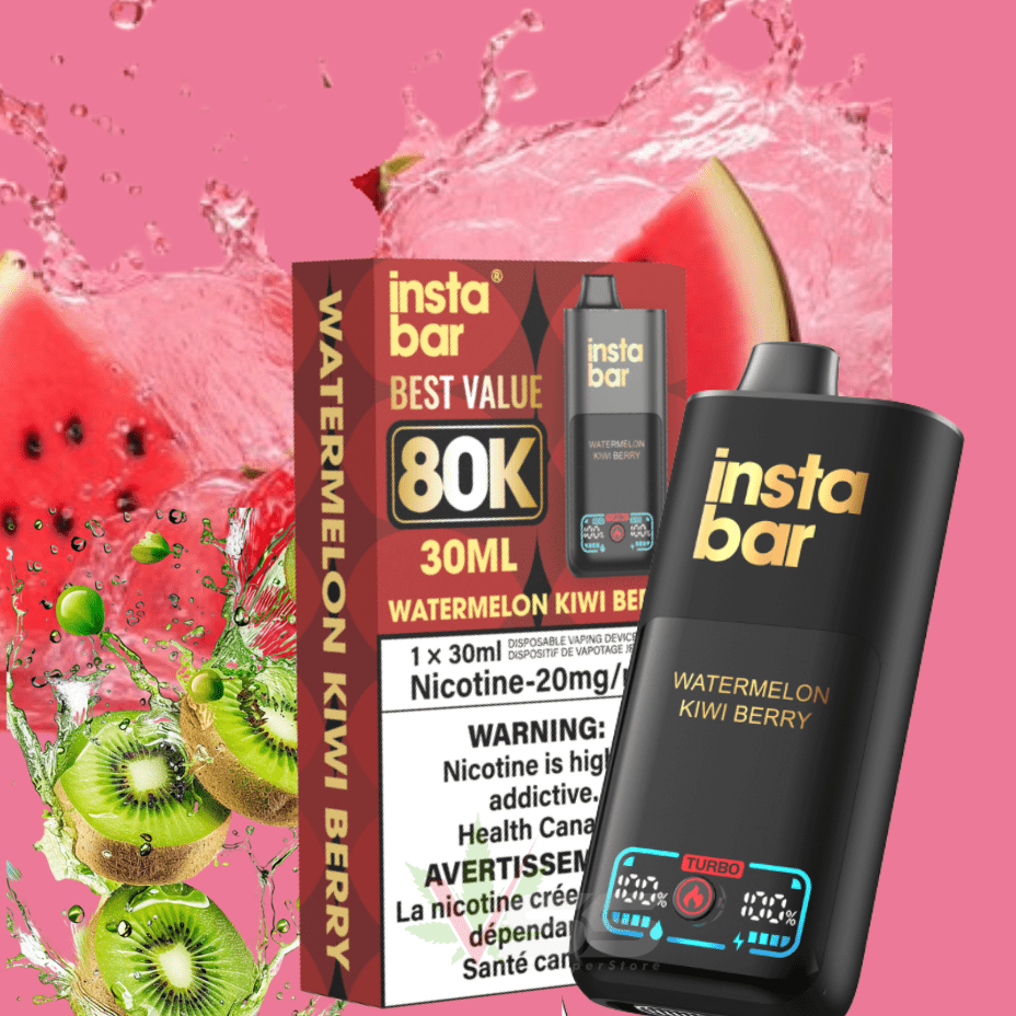 Insta Bar 80K Disposable Vape-Watermelon Kiwi Berry Winkler Vape SuperStore and Bong Shop Manitoba Canada