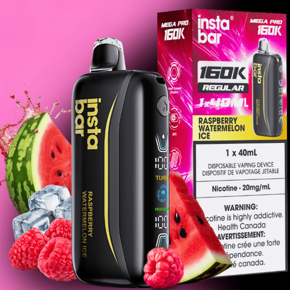 Insta Bar Mega Pro 160K Disposable Vape - Raspberry Watermelon Ice 20mg / 160000 Puffs Winkler Vape SuperStore and Bong Shop Manitoba Canada
