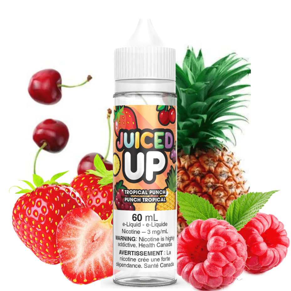 Tropical Punch by Juiced Up E-Liquid in 60mL Bottle Available at Winkler Vape SuperStore & Bong Shop Located in Winkler, Manitoba, Canada