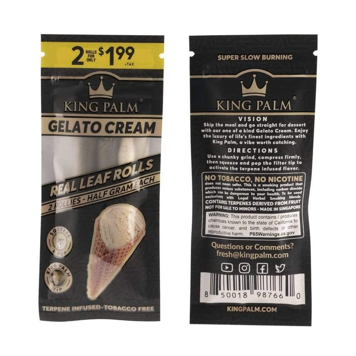King Palm Pre-Roll Pouches 2/pkg / Gelato Cream 0.5G Winkler Vape SuperStore and Bong Shop Manitoba Canada