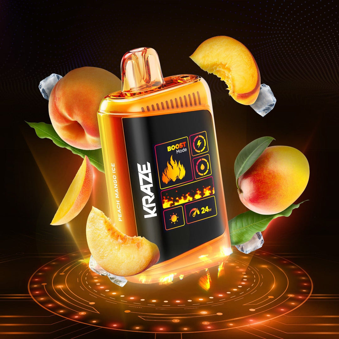 Kraze HD Mega 20k Disposable Vape - Peach Mango 20000 Puffs / 20mg Winkler Vape SuperStore and Bong Shop Manitoba Canada