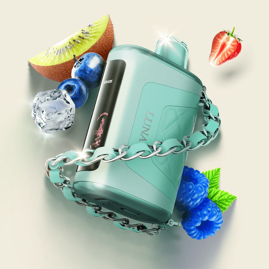 Kraze Luna 42K Disposable Vape-Blue Razz Strawberry Kiwi Ice Winkler Vape SuperStore and Bong Shop Manitoba Canada