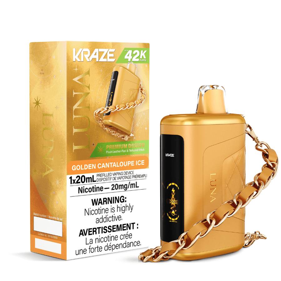 Kraze Luna 42K Disposable Vape-Golden Cantaloupe Ice Winkler Vape SuperStore and Bong Shop Manitoba Canada