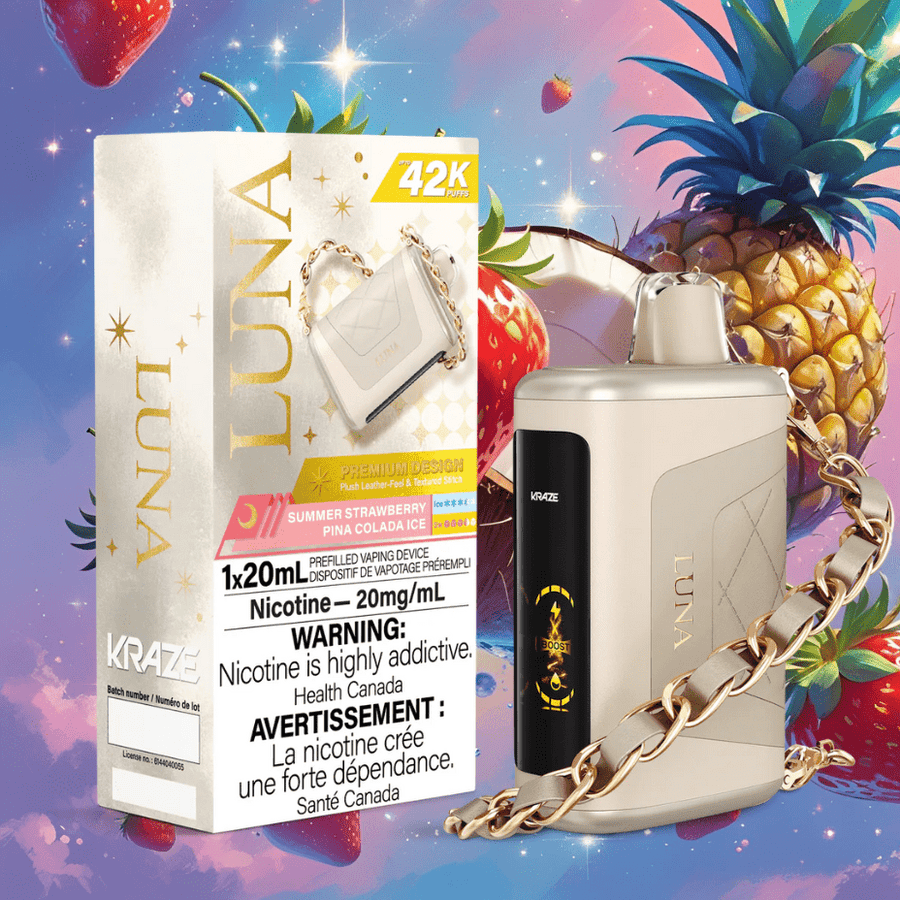 Kraze Luna 42K Disposable Vape-Summer Strawberry Pina Colada Ice Winkler Vape SuperStore and Bong Shop Manitoba Canada