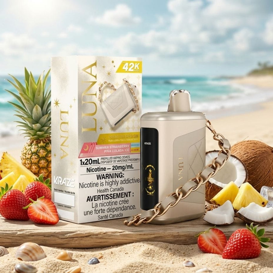 Kraze Luna 42K Disposable Vape-Summer Strawberry Pina Colada Ice Winkler Vape SuperStore and Bong Shop Manitoba Canada