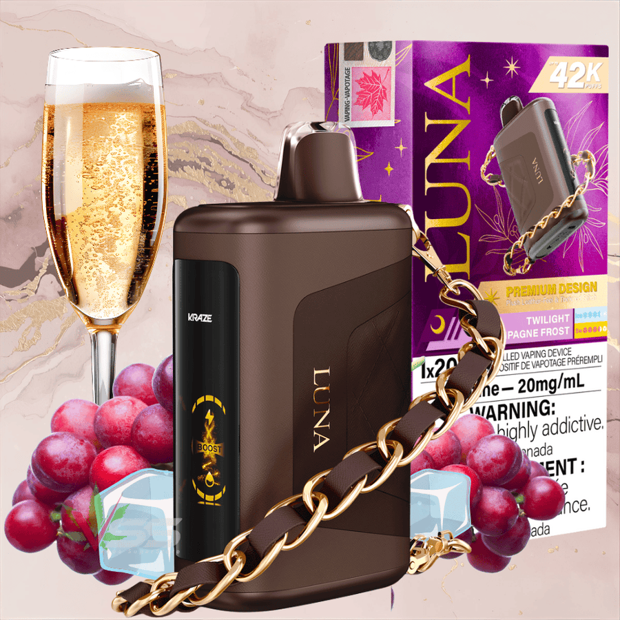Kraze Luna 42k Disposable Vape - Twilight Champagne Frost Winkler Vape SuperStore and Bong Shop Manitoba Canada
