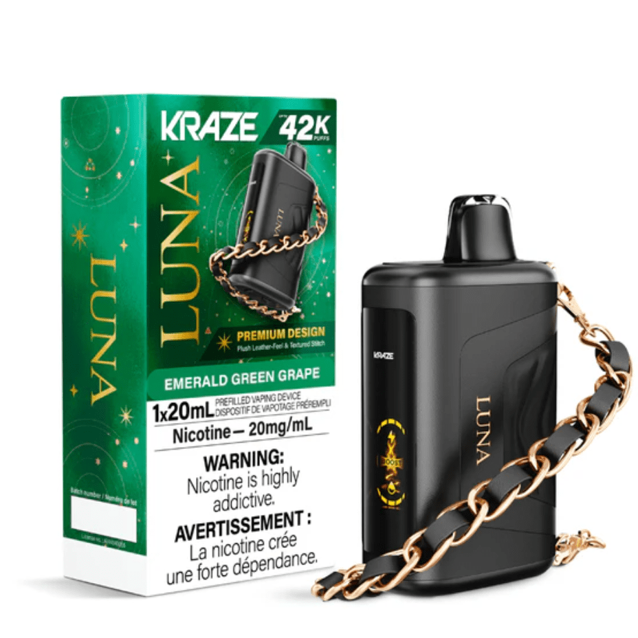 Kraze Luna Disposable Vape-Emerald Green Grape Winkler Vape SuperStore and Bong Shop Manitoba Canada