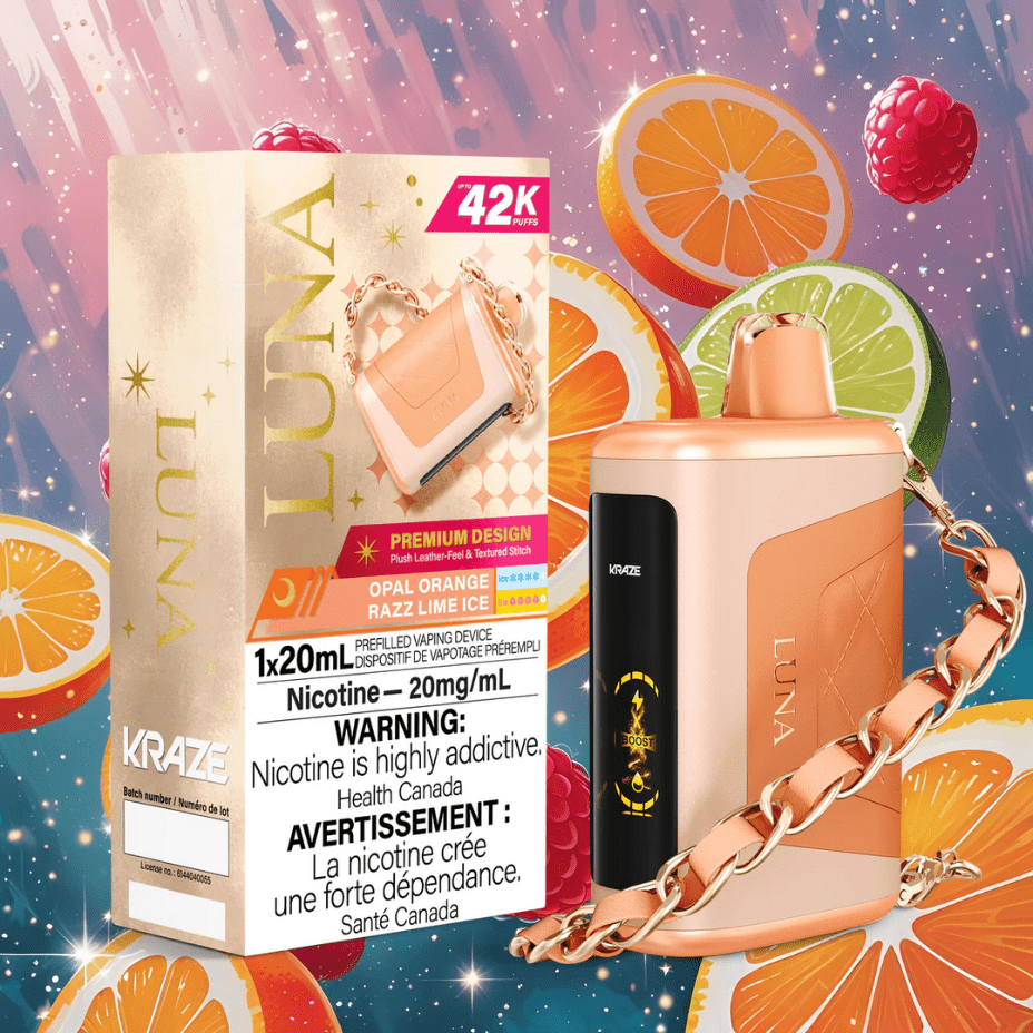 Kraze Luna Disposable Vape-Opal Orange Razz Lime Ice Winkler Vape SuperStore and Bong Shop Manitoba Canada