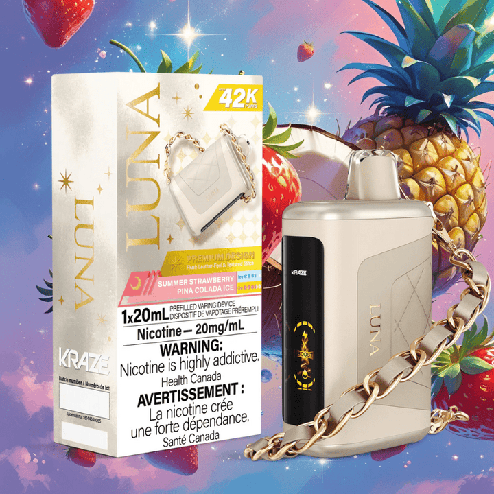 Kraze Luna Disposable Vape-Summer Strawberry Pina Colada Ice Winkler Vape SuperStore and Bong Shop Manitoba Canada