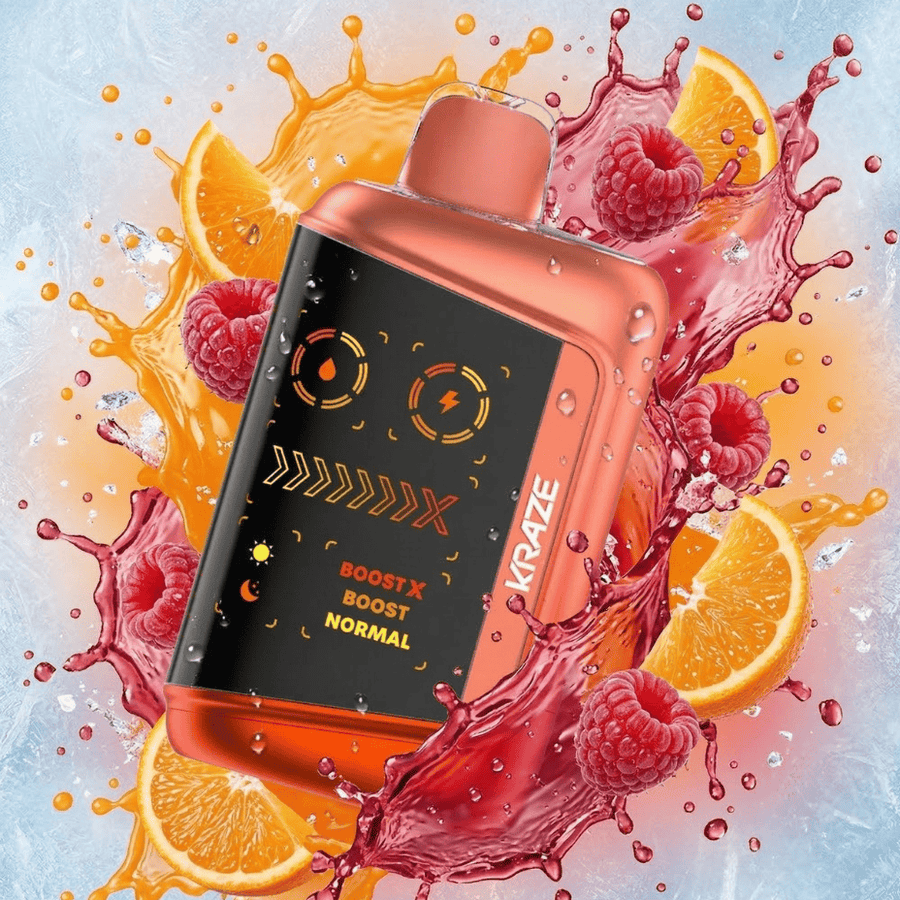 Kraze Mega X 48K Disposable Vape - Orange Raspberry KO Ice 48000 Puffs / 20mg Winkler Vape SuperStore and Bong Shop Manitoba Canada