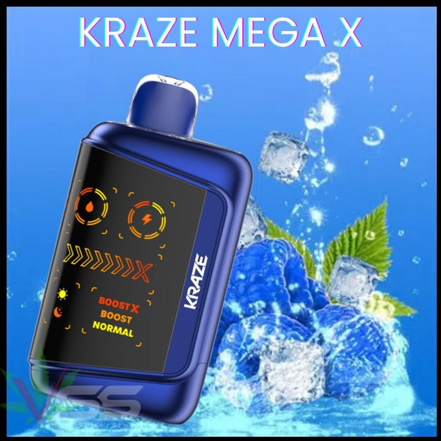 Kraze Mega X 48K - Tangy Blue Razz Ice Winkler Vape SuperStore and Bong Shop Manitoba Canada