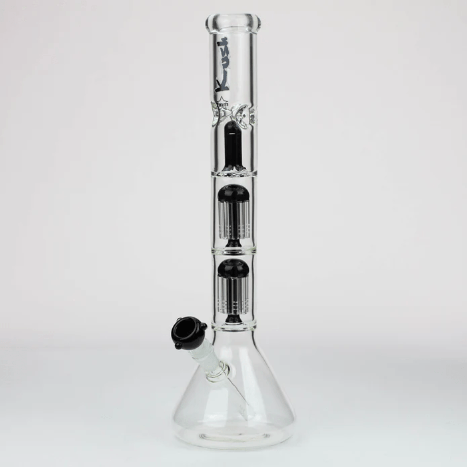 Kush Glass 7mm Dual Tree Perc Beaker 18" Black Winkler Vape SuperStore and Bong Shop Manitoba Canada