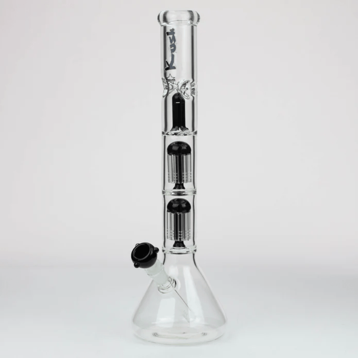 Kush Glass 7mm Dual Tree Perc Beaker 18" Black Winkler Vape SuperStore and Bong Shop Manitoba Canada